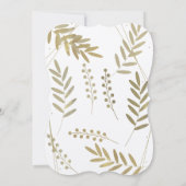 タイムレスエレガントソフト金ゴールドフローラミニマリズム 招待状 (裏面)