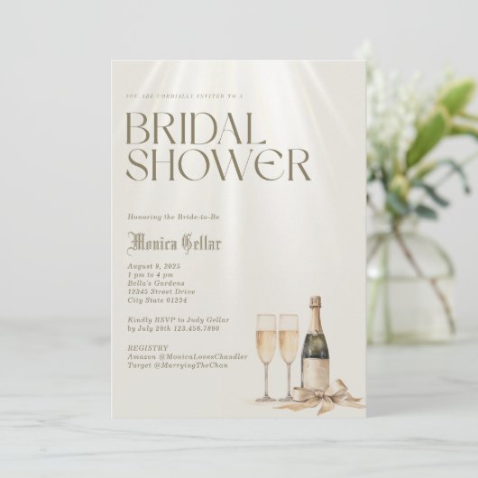 タイムレスエレガントブライダルシャワー招待 招待状 (スタンド正面)