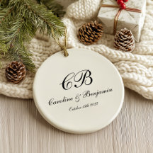 タイムレスエレガント白黒スクリプトモノグラム