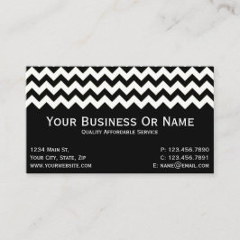 タイムレスエレガント、クラシック黒と白のシェブロン 名刺