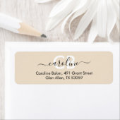 タイムレスエレガント – クリームモノグラム住所 シール (インサイチュ)