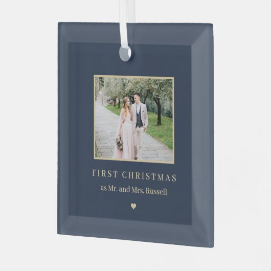 タイムレスキープサク編集可能カラーフォトオーナメント ガラスオーナメント (正面左)