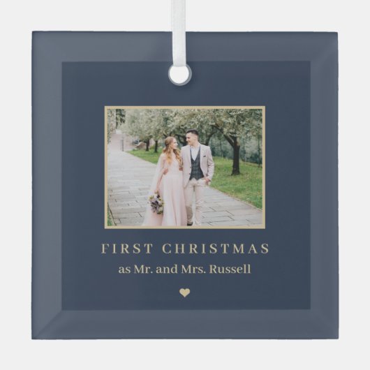 タイムレスキープサク編集可能カラーフォトオーナメント ガラスオーナメント (正面)