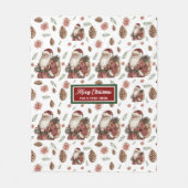 タイムレスクラシックの赤い緑の毛布あなたの名前 フリースブランケット (正面)