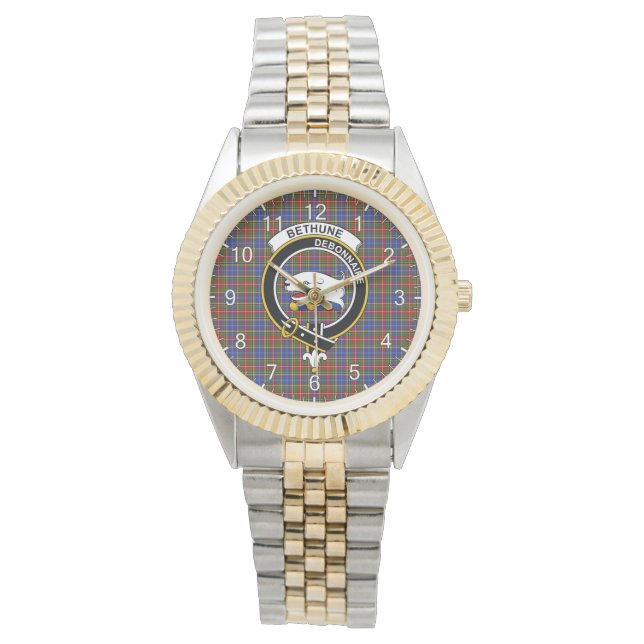タイムレスクラシッククランべツネタータンチェックバッジプレイド 腕時計 (正面)