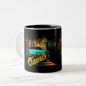 タイムレスクラシックレトロ車 ツートーンマグカップ (正面左)