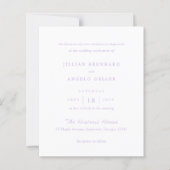 タイムレスクラシック薄紫予算結婚式招待状 (正面)