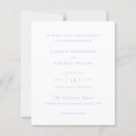 タイムレスクラシック薄紫予算結婚式招待状