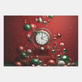 タイムレスクリスマス装飾時計 ラッピングペーパーシート (正面)