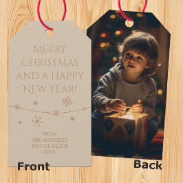 タイムレスクリームタン – クリスマスフォトギフトラベル ギフトタグ