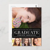 タイムレスグリッド編集可能なカラーのグラデーション ポストカード (正面/裏面)