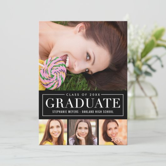 タイムレスグリッド編集可能なカラーのグラデーション 招待状 (スタンド正面)