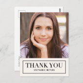 タイムレスグリッド編集可能な色ありがとう ポストカード (正面/裏面)