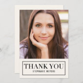 タイムレスグリッド編集可能カラーサンキューカード サンキューカード (正面/裏面)