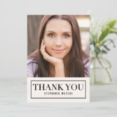 タイムレスグリッド 編集可能なカラー サンキューカード サンキューカード (スタンド正面)