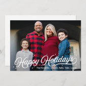 タイムレスグローハッピーホリデーズ編集可能カラーカード シーズンカード (正面/裏面)