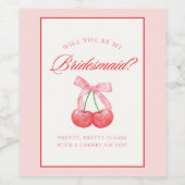 タイムレスコケットボウさくらんぼブリデスメイド提案 ワインラベル (シングルラベル)