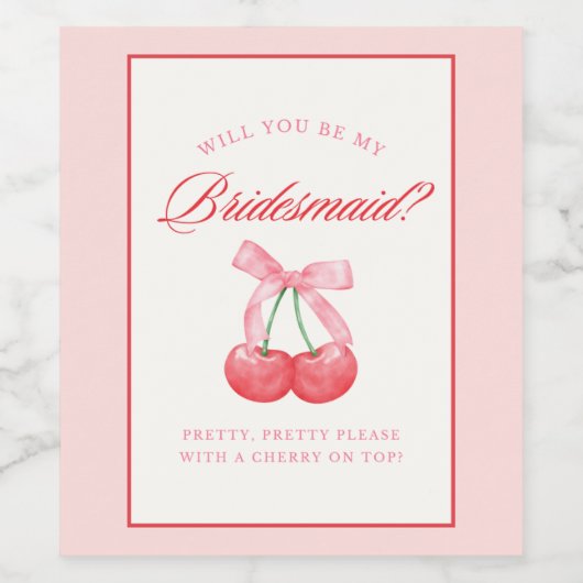 タイムレスコケットボウさくらんぼブリデスメイド提案 ワインラベル (シングルラベル)