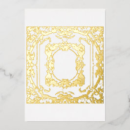 タイムレスゴールデンバロック空白の枠 箔招待状