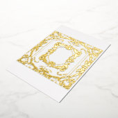 タイムレスゴールデンバロック空白の枠 箔招待状 (回転した状態)