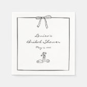 タイムレスシックコケットボウブライダルシャワーブランチ スタンダードカクテルナプキン (正面)