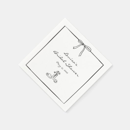 タイムレスシックコケットボウブライダルシャワーブランチ スタンダードカクテルナプキン (角)
