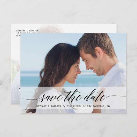 タイムレスシック日付写真の発表を保存 案内ポストカード (正面/裏面)