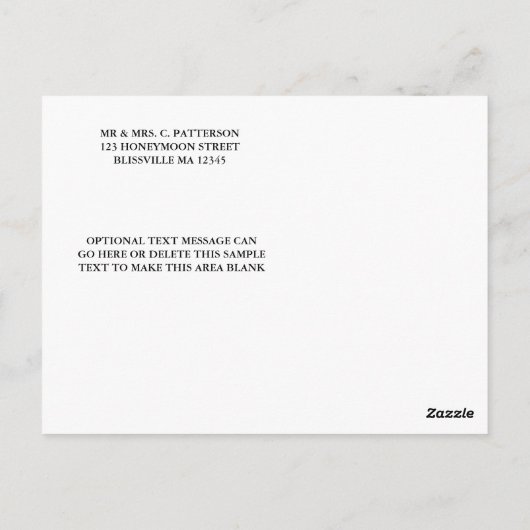 タイムレスシック3枚結婚写真ありがとう ポストカード (裏面)