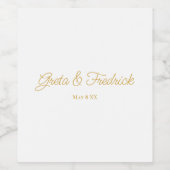 タイムレスシンプルエレガンスラグジュホワイト金ゴールド ワインラベル (シングルラベル)