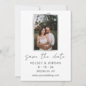 タイムレスシンプルモダンボウ手書きお洒落 セーブザデート (正面)