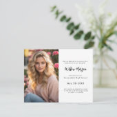 タイムレスシンプル2写真卒業招待状 招待状 (スタンド正面)