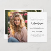 タイムレスシンプル2写真卒業招待状 招待状 (正面/裏面)