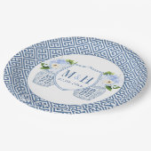 タイムレスジンジャージャーブルモノグラムウェディングシャワーパーティー ペーパープレート (アングル)