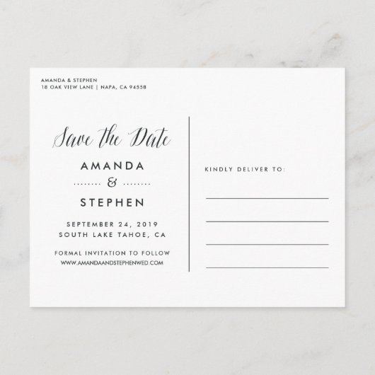 タイムレススクリプト |写真の日付の保存 案内ポストカード (裏面)