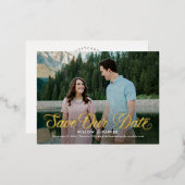 タイムレススクリプトFOIL日付はがきを保存 箔招待状ポストカード (正面/裏面)