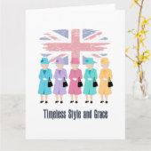 タイムレススタイルと猶予 – RIPクイーンエリザベスII カード (黄色い花)