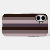 タイムレスストライプのナスの色 Case-Mate iPhoneケース (裏面 (横))