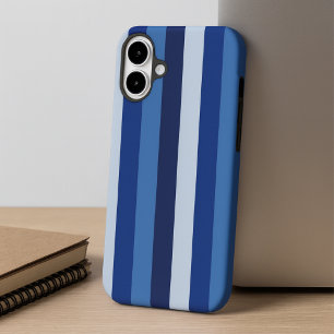タイムレスストライプネイビーブルー iPhone 16 PLUSケース