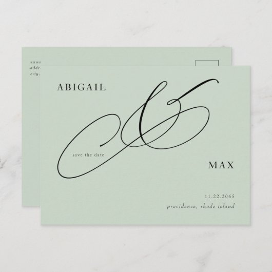 タイムレスセージ広場の結婚式の日付を保存 ポストカード (正面/裏面)