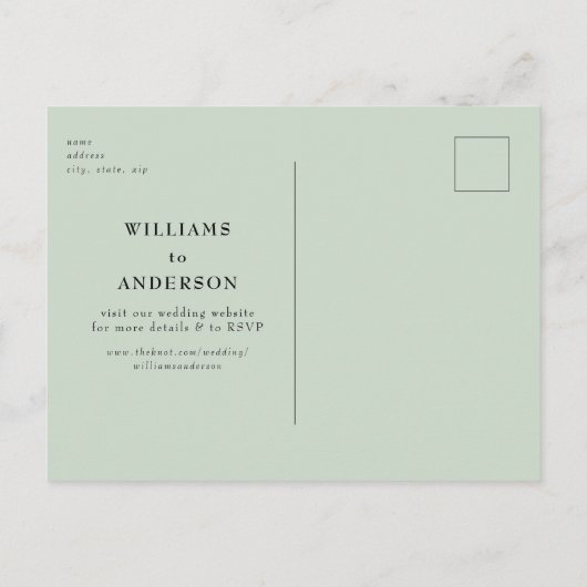 タイムレスセージ広場の結婚式の日付を保存 ポストカード (裏面)