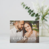 タイムレスタイプ結婚ホワイトの写真日付を保存 案内ポストカード (スタンド正面)