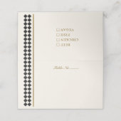 タイムレスチェッカーボードの食事の選択座席表 プレイスカード (外部開封)