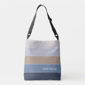 タイムレストレンディーカラフルストライプアートパターン クロスボディバッグ (裏面)