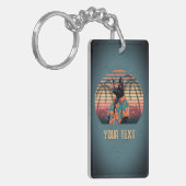 タイムレストロピカルネコ姿勢ヴィンテージスタイル キーホルダー (正面左)