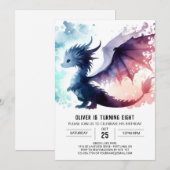 タイムレスドラゴン誕生日カスタム 招待状 (正面/裏面)