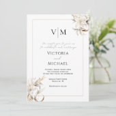 タイムレスニュートラルカラーエレガントウェディング招待状 招待状 (スタンド正面)