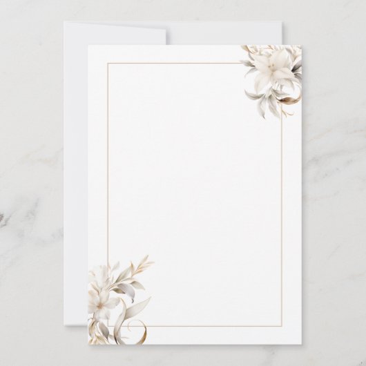 タイムレスニュートラルカラーエレガントウェディング招待状 招待状 (裏面)