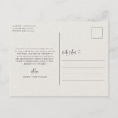 タイムレスニュートラルベージュエレガントな結婚式ありがとう ポストカード (裏面)