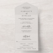 タイムレスニュートラルベージュエレガントな結婚式 オールインワン招待状 (内側)