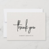 タイムレスニュートラルベージュエレガントな結婚式 サンキューカード (正面)